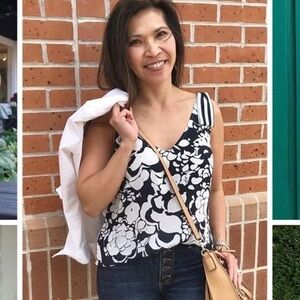 Cabi Shoulder Tie Top, Size Small